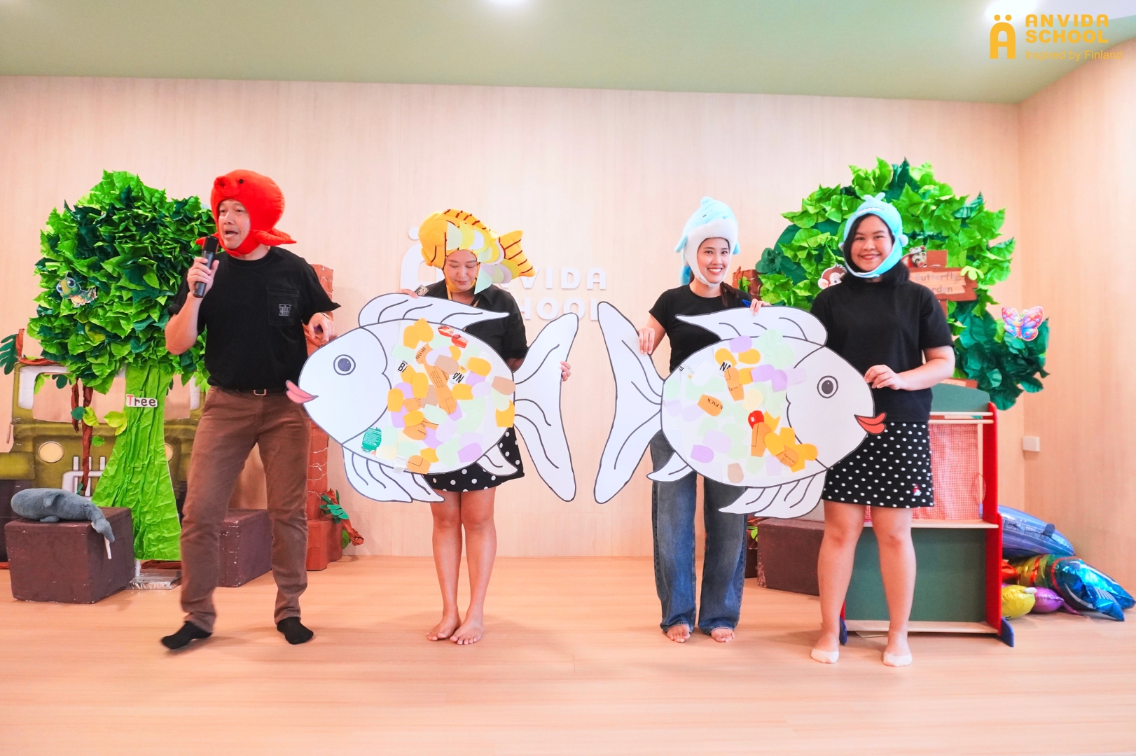 Children reading during Book Week event at Anvida School